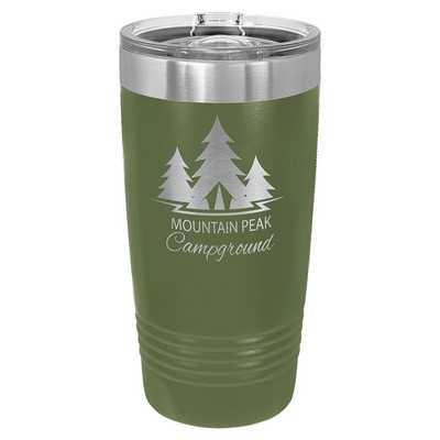 Polar Camel 20 oz. Olive Green Insulated Ringneck Tumbler with Slider Lid