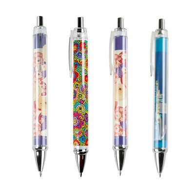 Custom Insert Transparent Plastic Ballpoint Pen